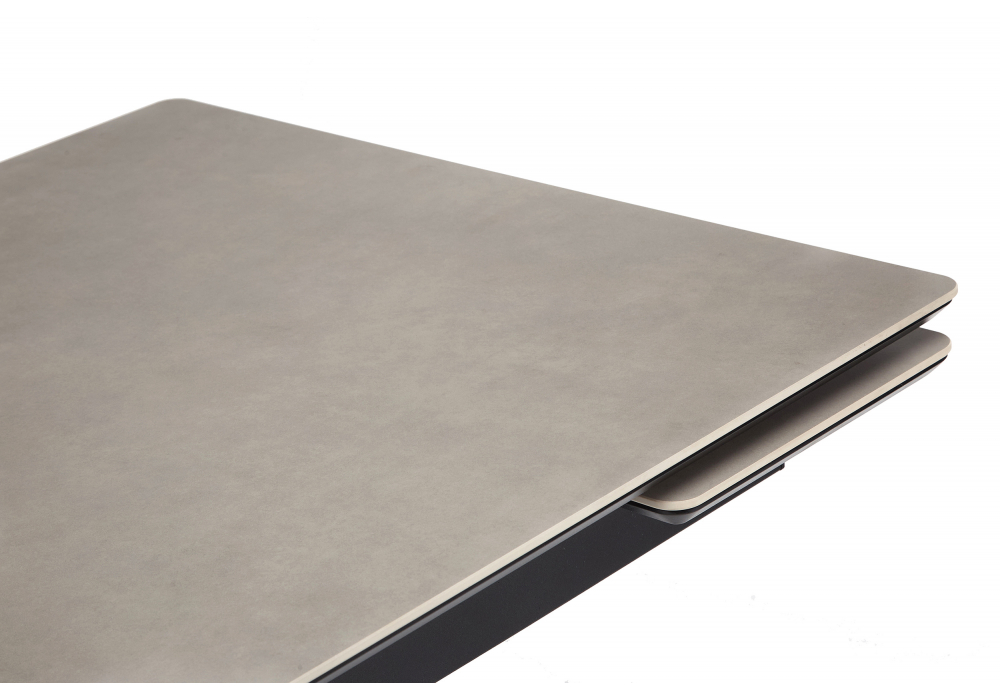 фото керамический стол раскладной woodville старлайт 120(180)х80 carmen light grey / черный 622890 | 220svet.ru