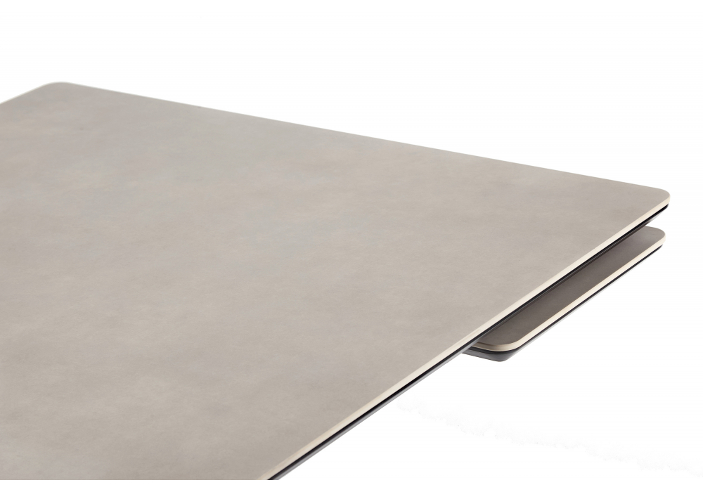 фото керамический стол раскладной 120(180)х80 woodville памелла carmen light grey / черный 622884 | 220svet.ru