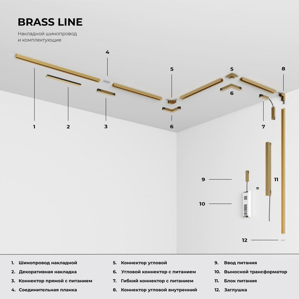 фото коннектор l-образный внутренний elektrostandard brass line 85225/00 a069640 | 220svet.ru