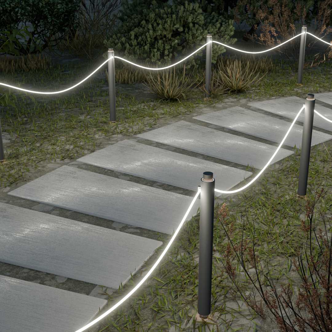 фото комплект светодиодного неона apeyron 220в, 6вт/м, 300лм/м, 4000к, smd 2835, 144д/м, круглый, d=14, 10м, ip65 (сетевой шнур, заглушка, крепеж - 10шт) 1 | 220svet.ru