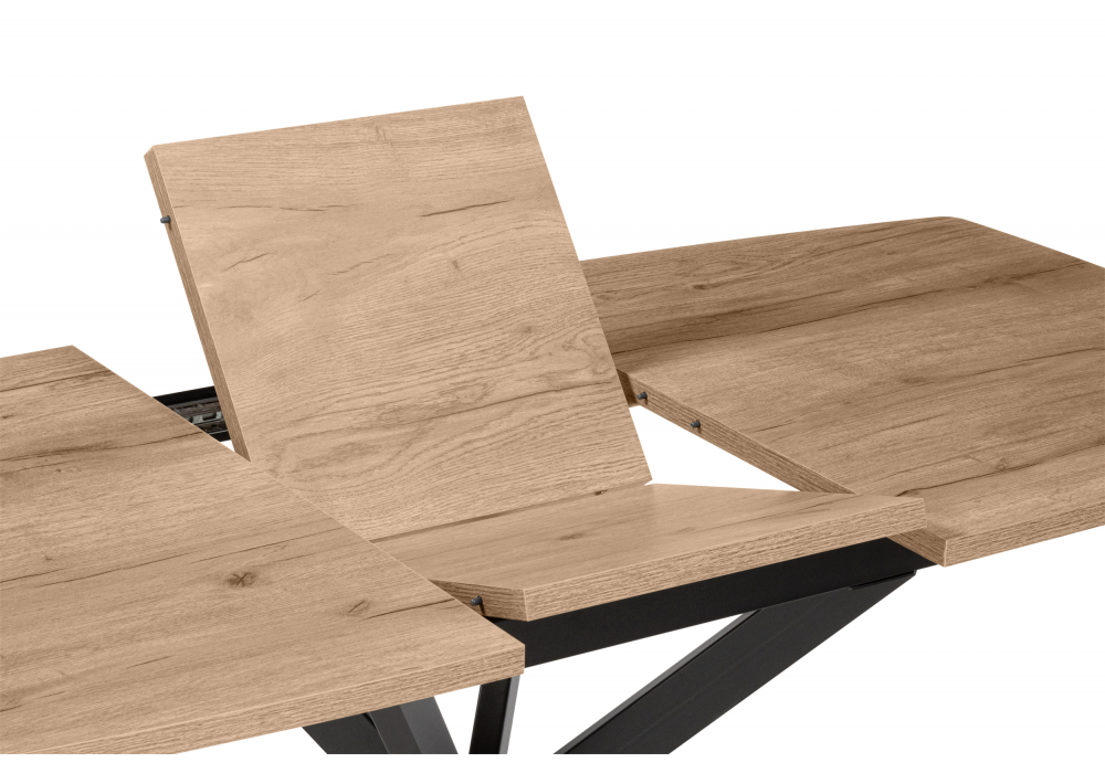 фото стол деревянный раскладной woodville палу 130(170)х80 дуб веллингтон / черный 633138 | 220svet.ru