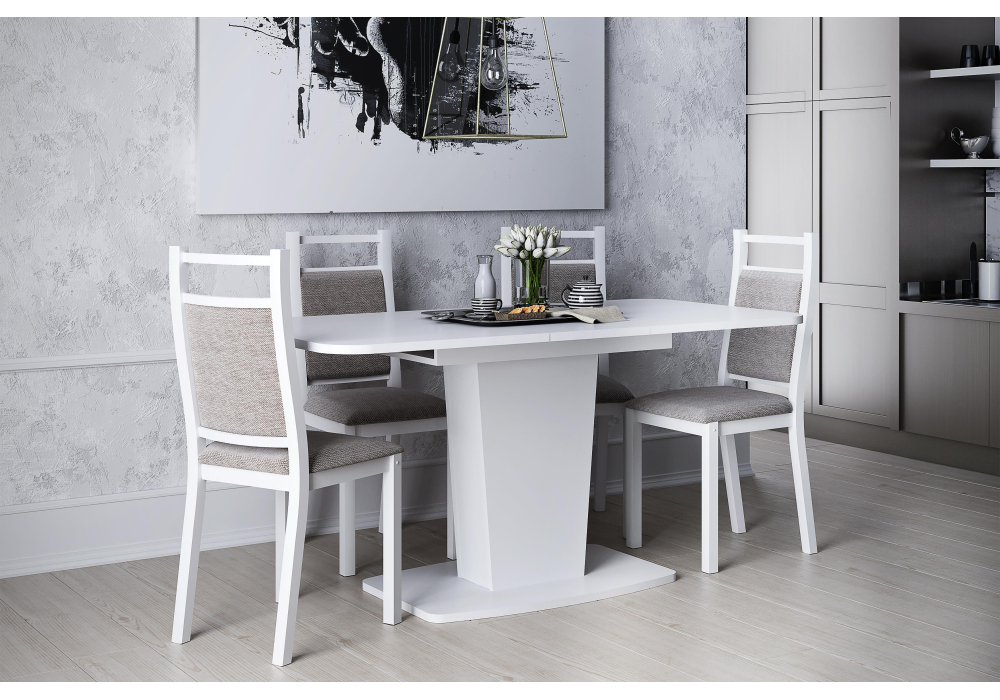 фото стол деревянный woodville токио-28 белый 515102 | 220svet.ru