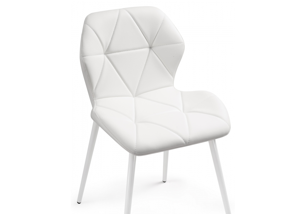 фото стул на металлокаркасе woodville вальд экокожа белый / белый глянец 464191 | 220svet.ru