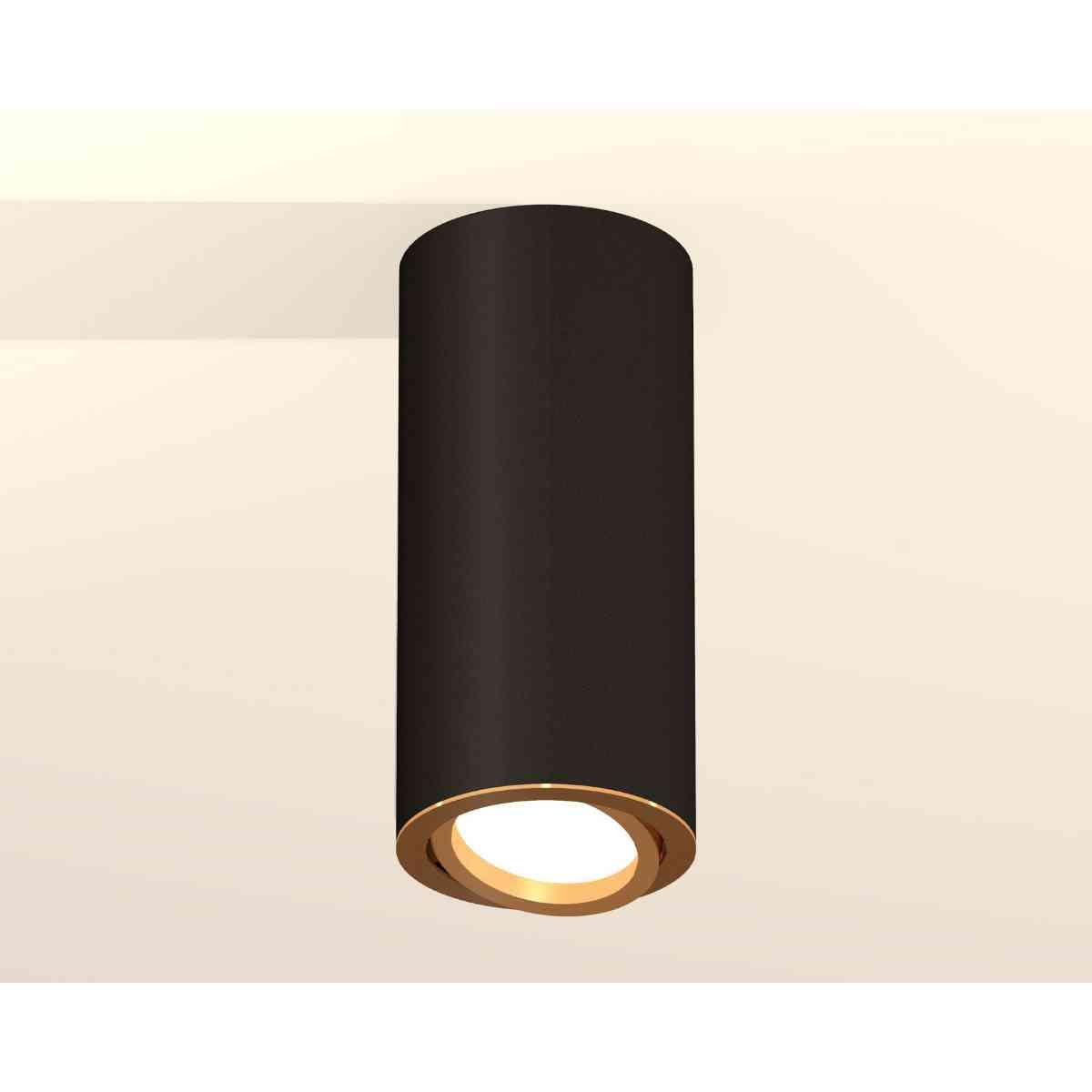 фото комплект накладного светильника ambrella light techno spot xs7443004 sbk/pyg черный песок/золото желтое полированное (c7443, n7004) | 220svet.ru