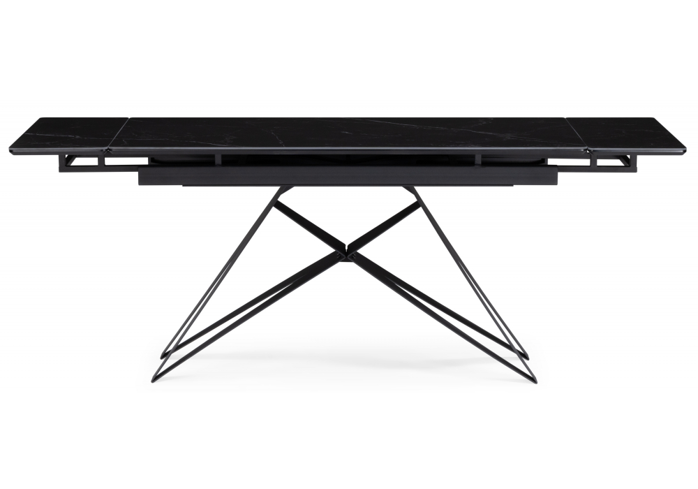 фото керамический стол 140(200)х80 раскладной woodville блэкберн черный мрамор shakespeare black / черный 625931 | 220svet.ru