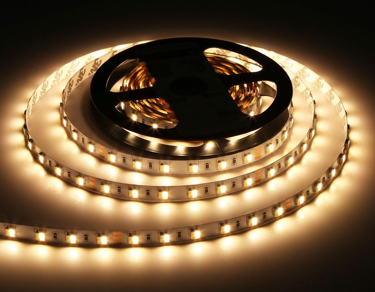 фото светодиодная лента теплый - холодный белый ambrella light 14w/m 60led/m 5050smd 3000-6500к 5m gs4101 | 220svet.ru