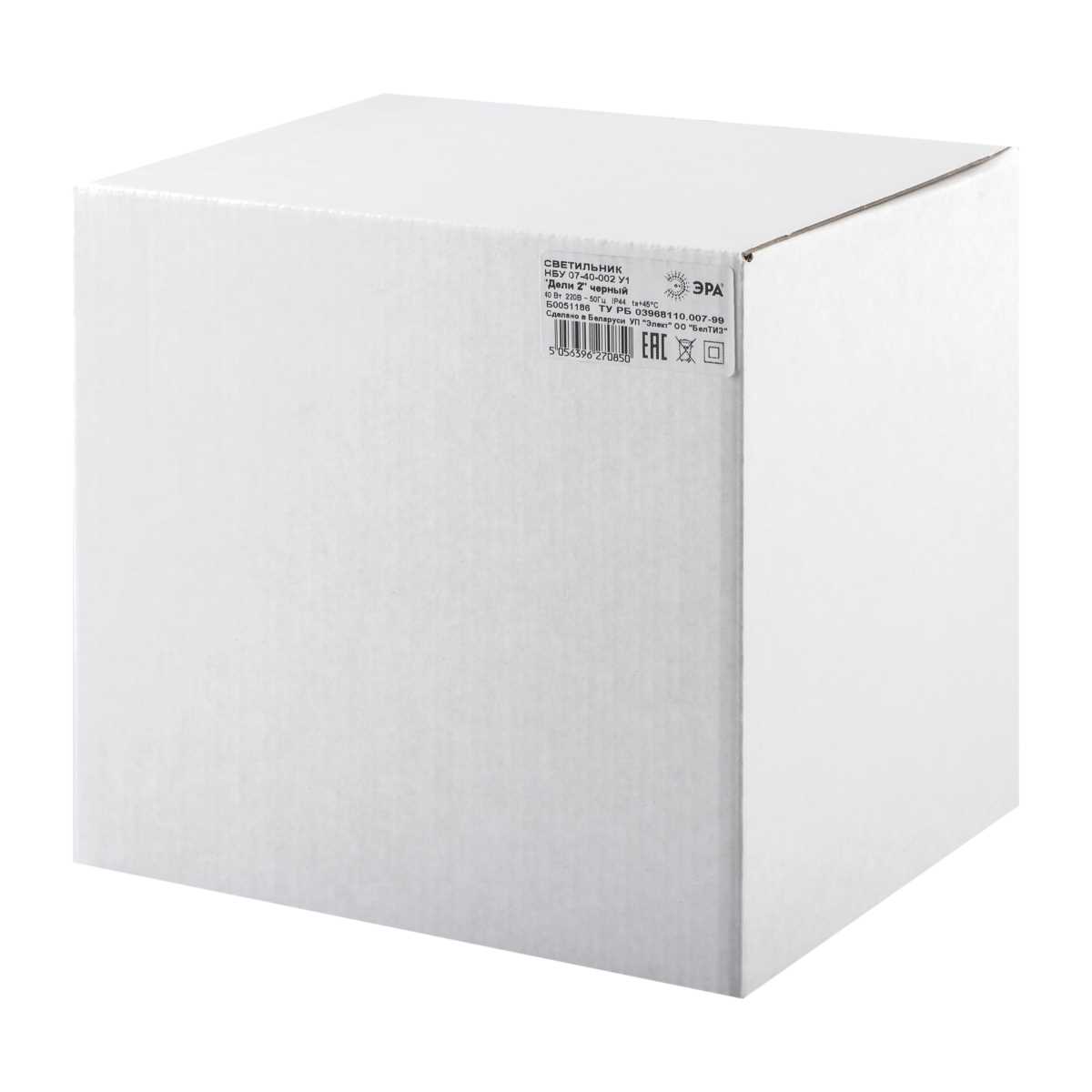 фото садово-парковый светильник эра «дели 2» нбу 07-40-002 черный 4-гранный настенный ip44 е27 max 60вт б0051186 | 220svet.ru