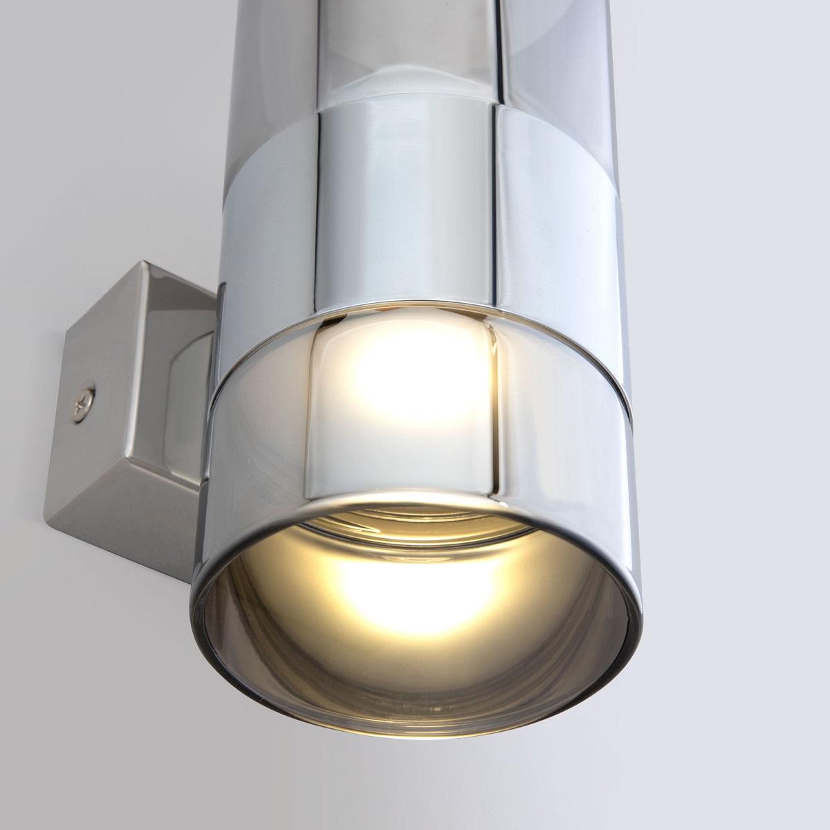 фото настенный светодиодный светильник eurosvet 40021/1 led хром/дымчатый | 220svet.ru