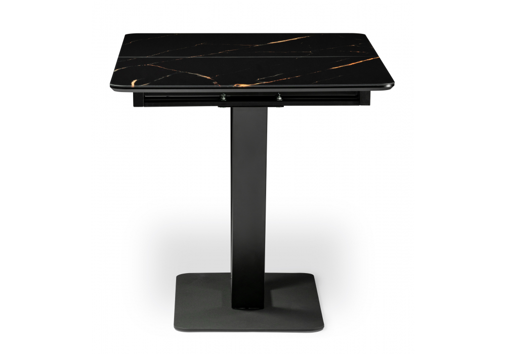 фото стол стеклянный woodville бугун обсидиан / черный 500004 | 220svet.ru