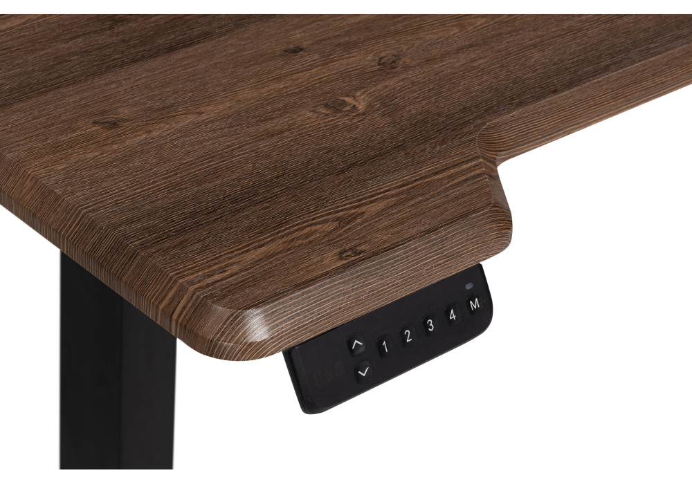 фото компьютерный стол с механизмом подъема 140х80х75 woodville маркос черный / кантри орех 578488 | 220svet.ru