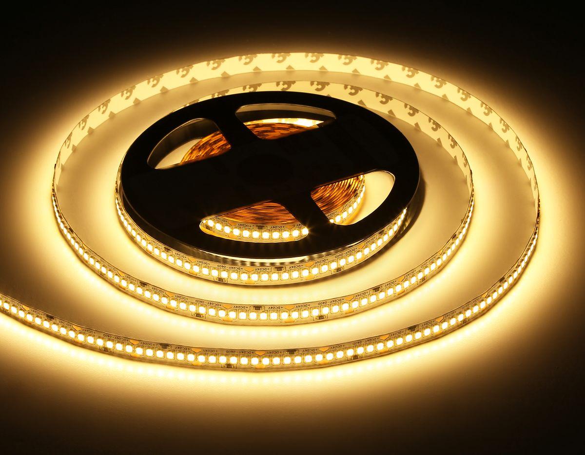 фото светодиодная лента ambrella light 20w/m 240led/m 2835smd теплый белый 5m gs3401 | 220svet.ru
