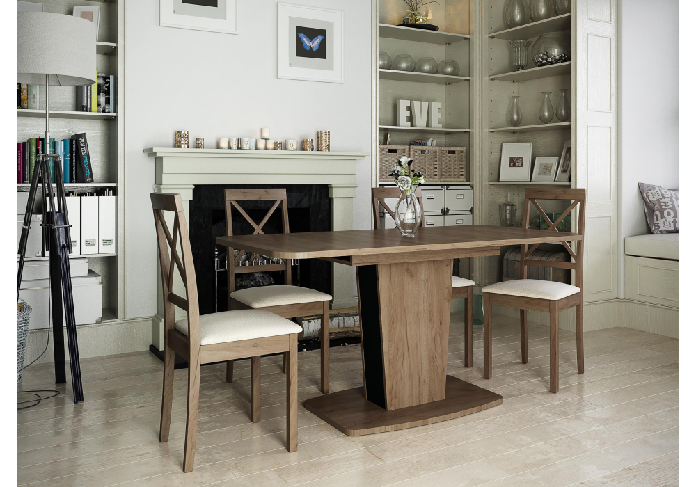 фото стол деревянный woodville токио-28 дуб табачный / антрацит 515103 | 220svet.ru