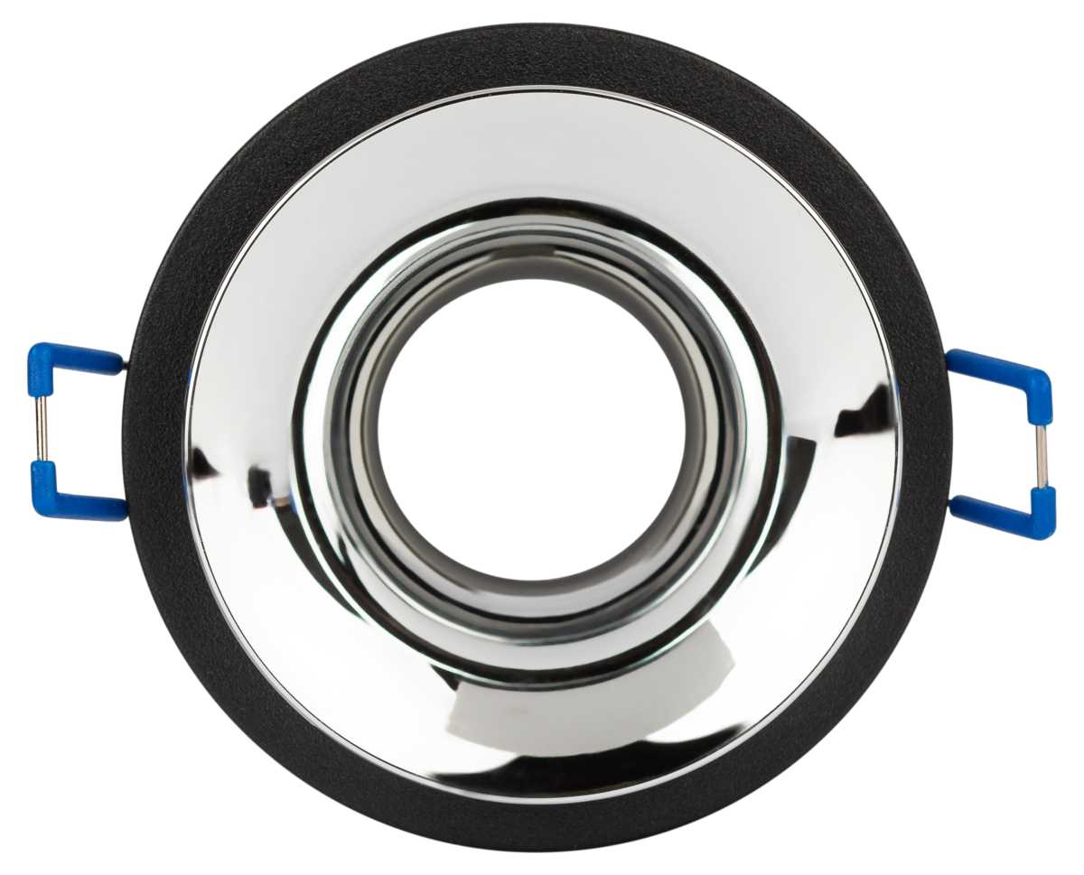 фото светильник встраиваемый декоративный эра kl103 bk/ch под лампу mr16 gu5.3 черный/хром б0056355 | 220svet.ru