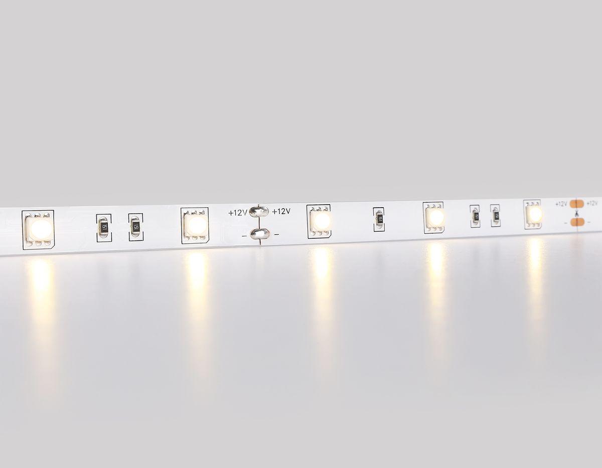 фото светодиодная лента теплый белый ambrella light 7,2w/m 30led/m 5050smd 3000к 5m gs1801 | 220svet.ru