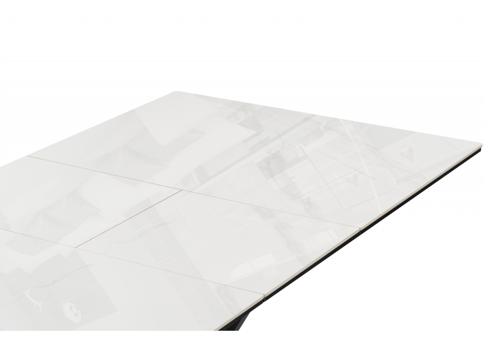 фото керамический стол раскладной 100(130)x70 woodville гардинг серый (yb9020022bg) / черный 631621 | 220svet.ru