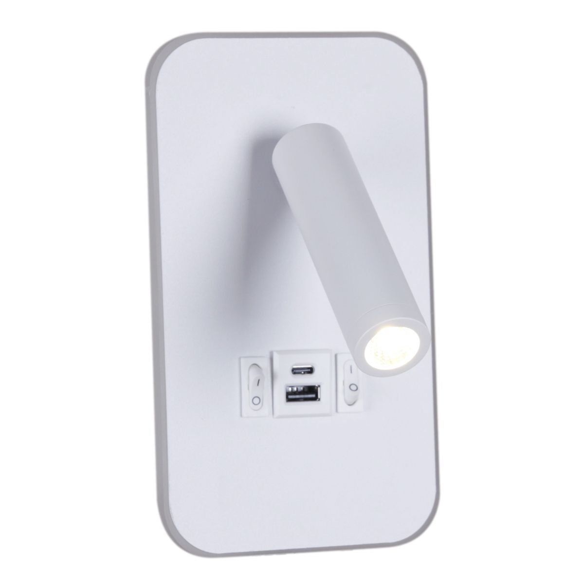 фото настенный светодиодный светильник reluce 86204-9.2-001kt led12w+usb wt | 220svet.ru
