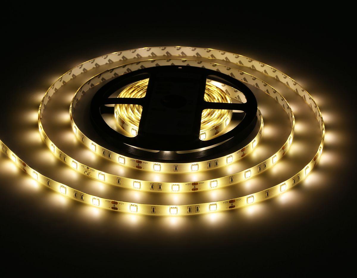 фото светодиодная влагозащищенная лента теплый белый ambrella light 7,2w/m 30led/m 5050smd 3000к 5m gs1901 | 220svet.ru