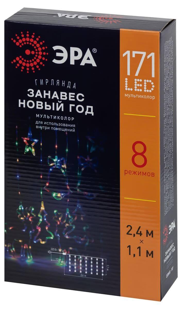 фото светодиодная гирлянда эра занавес новый год 220v динамичный мультиколор - ny б0055998 | 220svet.ru