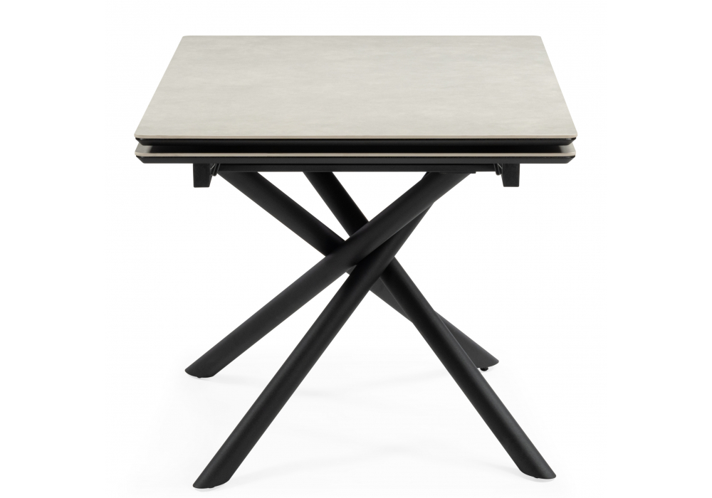 фото керамический стол раскладной 120(180)х80 woodville мэриан carmen light grey / черный 625719 | 220svet.ru