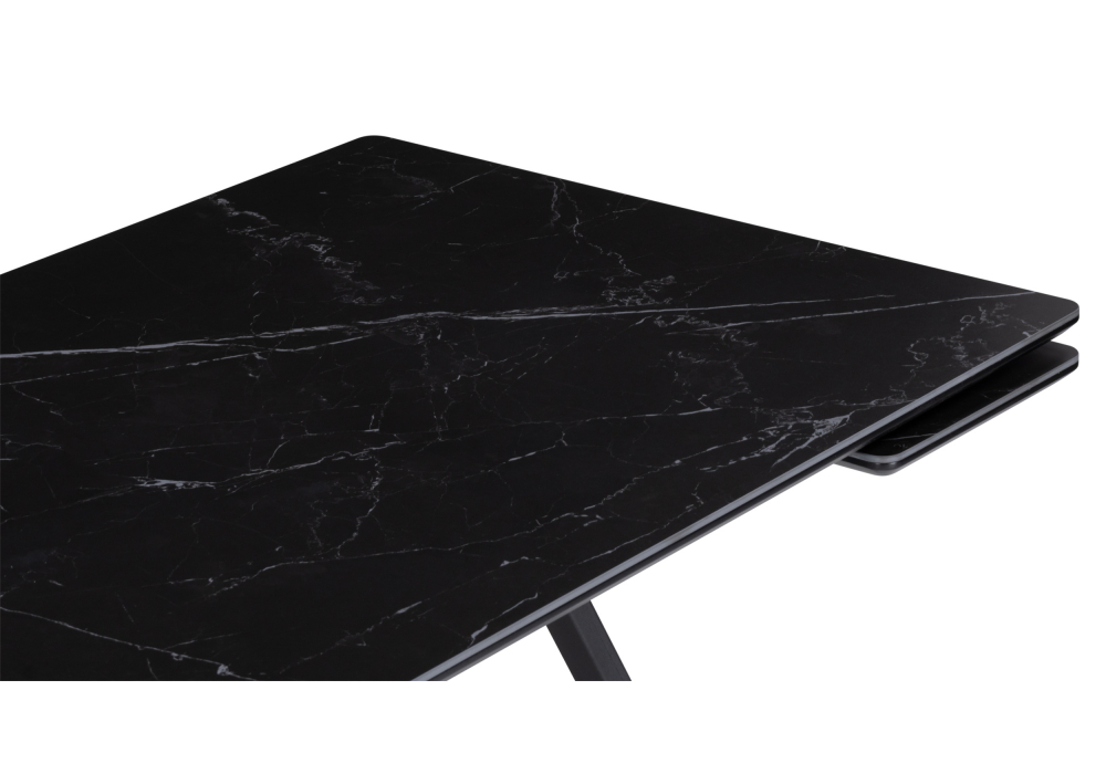 фото керамический стол 140(200)х80 раскладной woodville вилсон черный мрамор shakespeare black / черный 612176 | 220svet.ru