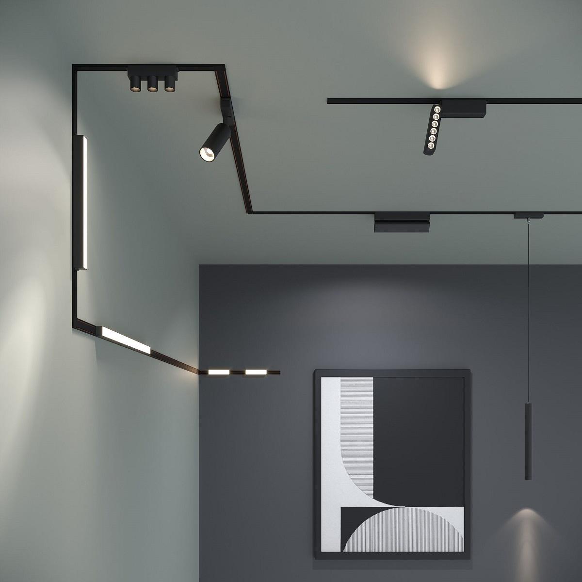 фото трековый магнитный светодиодный светильник elektrostandard arcos 85096/01 черный a063713 | 220svet.ru