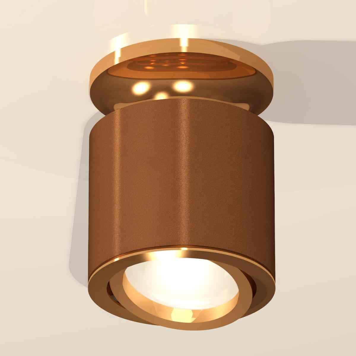 фото комплект накладного светильника ambrella light xs7404120 scf/pyg кофе песок/золото желтое полированное (n7929, c7404, n7004) | 220svet.ru