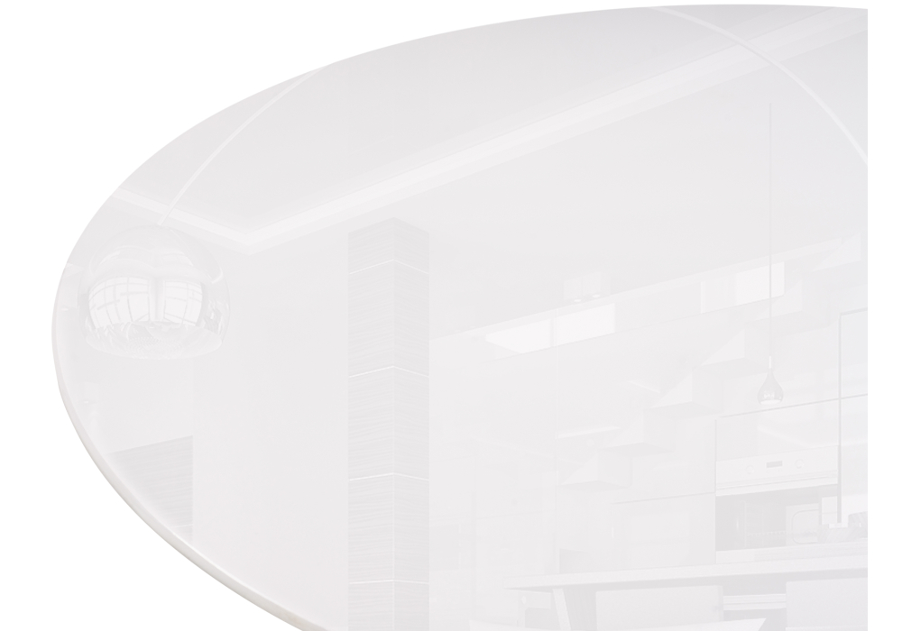 фото стол стеклянный woodville rock 100х75 white / black 15536 | 220svet.ru