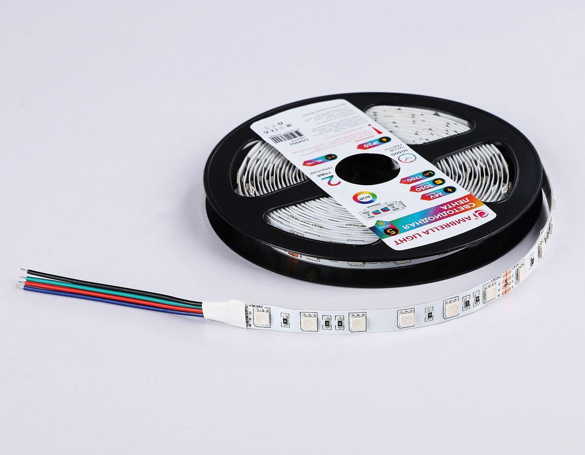 фото светодиодная лента ambrella light 14,4w/m 60led/m 5050smd rgb 5m gs4302 | 220svet.ru