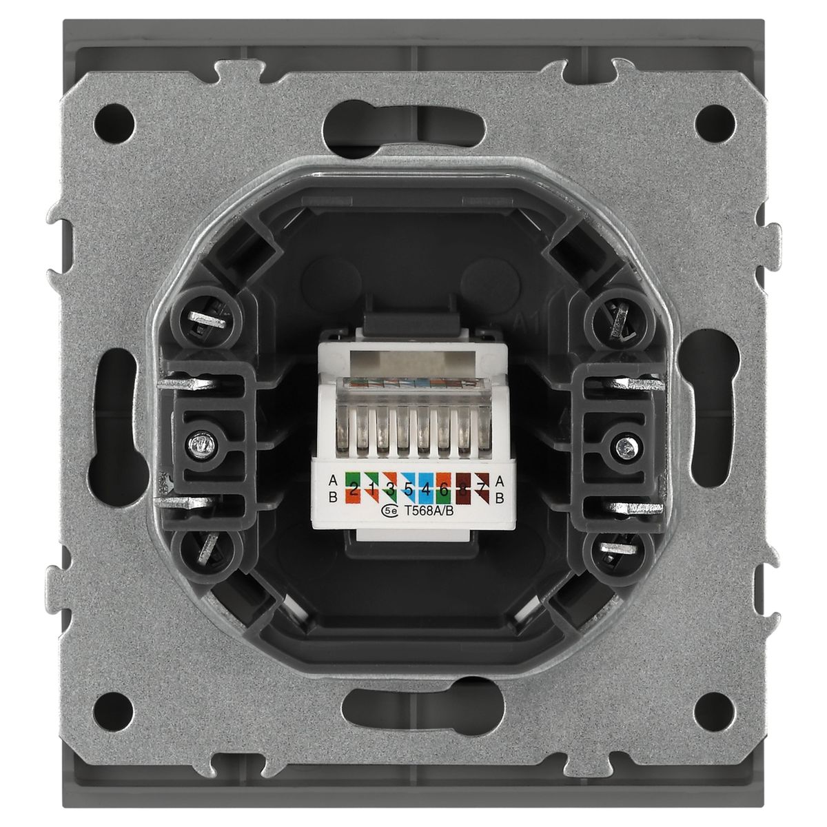 фото розетка эра arktik 16-3107-06 информационная rj45 графит б0070479 | 220svet.ru