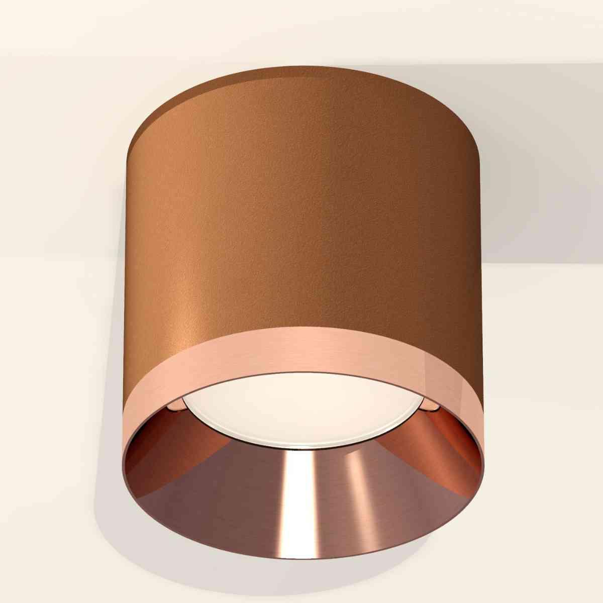 фото комплект накладного светильника ambrella light xs7404011 scf/ppg кофе песок/золото розовое полированное (c7404, n7035) | 220svet.ru