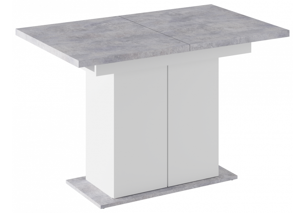 фото стол деревянный раскладной woodville carla белый / цемент светлый 629332 | 220svet.ru