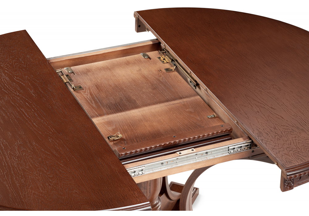 фото стол деревянный раскладной woodville нозеан круглый миланский орех 615232 | 220svet.ru