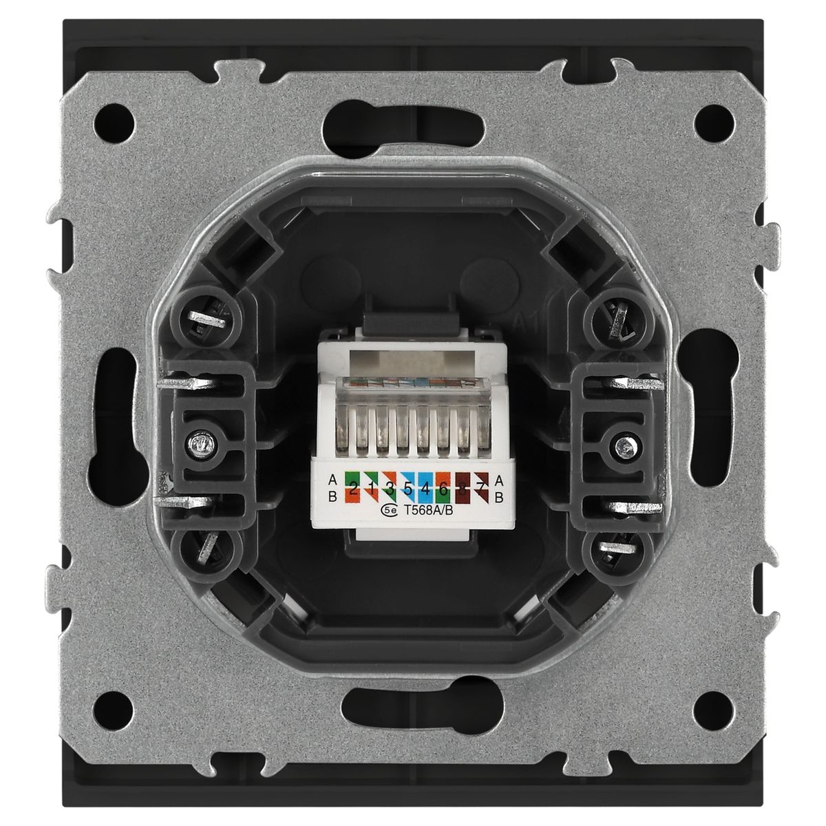 фото розетка эра arktik 16-3107-05 информационная rj45 антрацит б0070478 | 220svet.ru