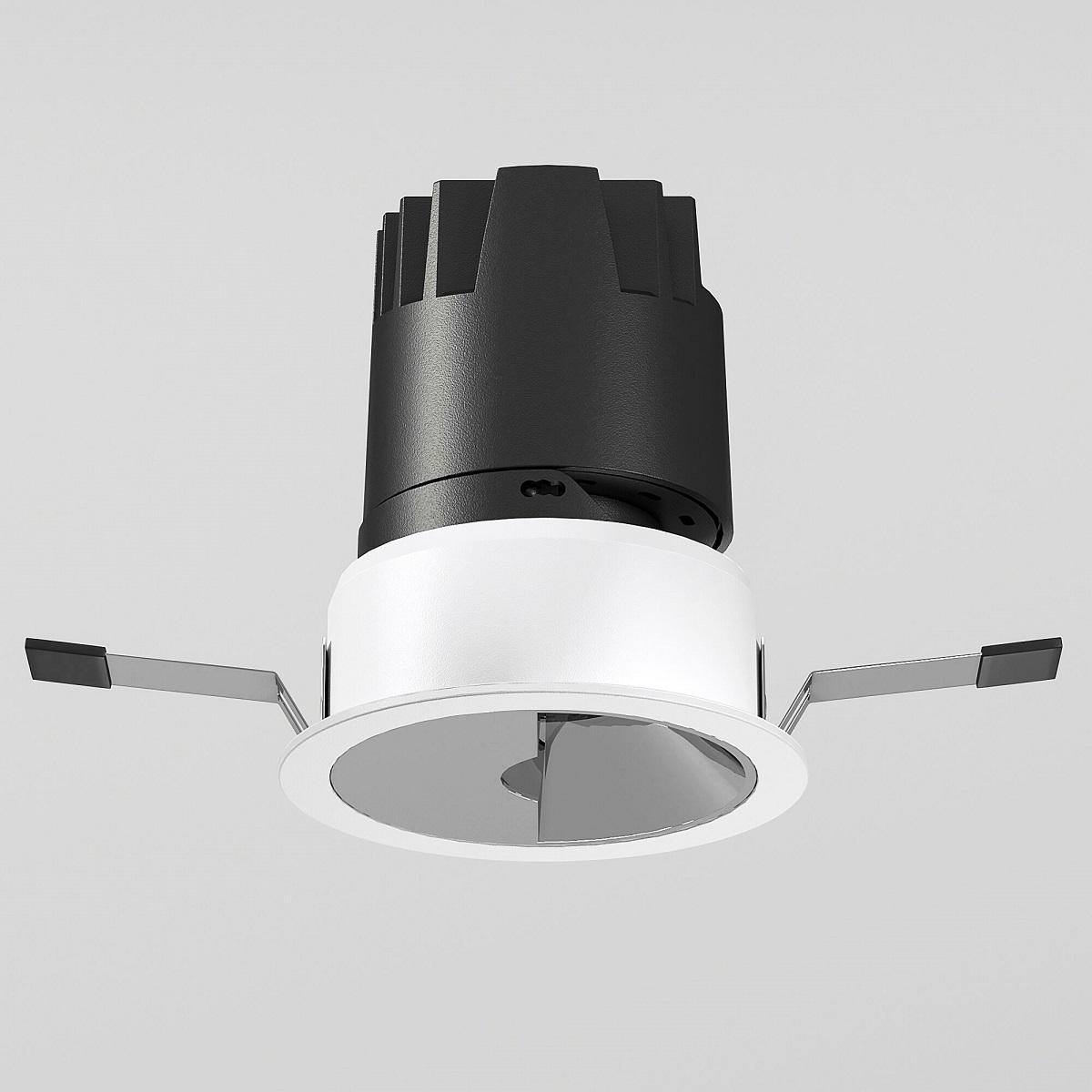 фото встраиваемый светодиодный светильник elektrostandard 25090/led 10w 3000k белый/хром a064612 | 220svet.ru