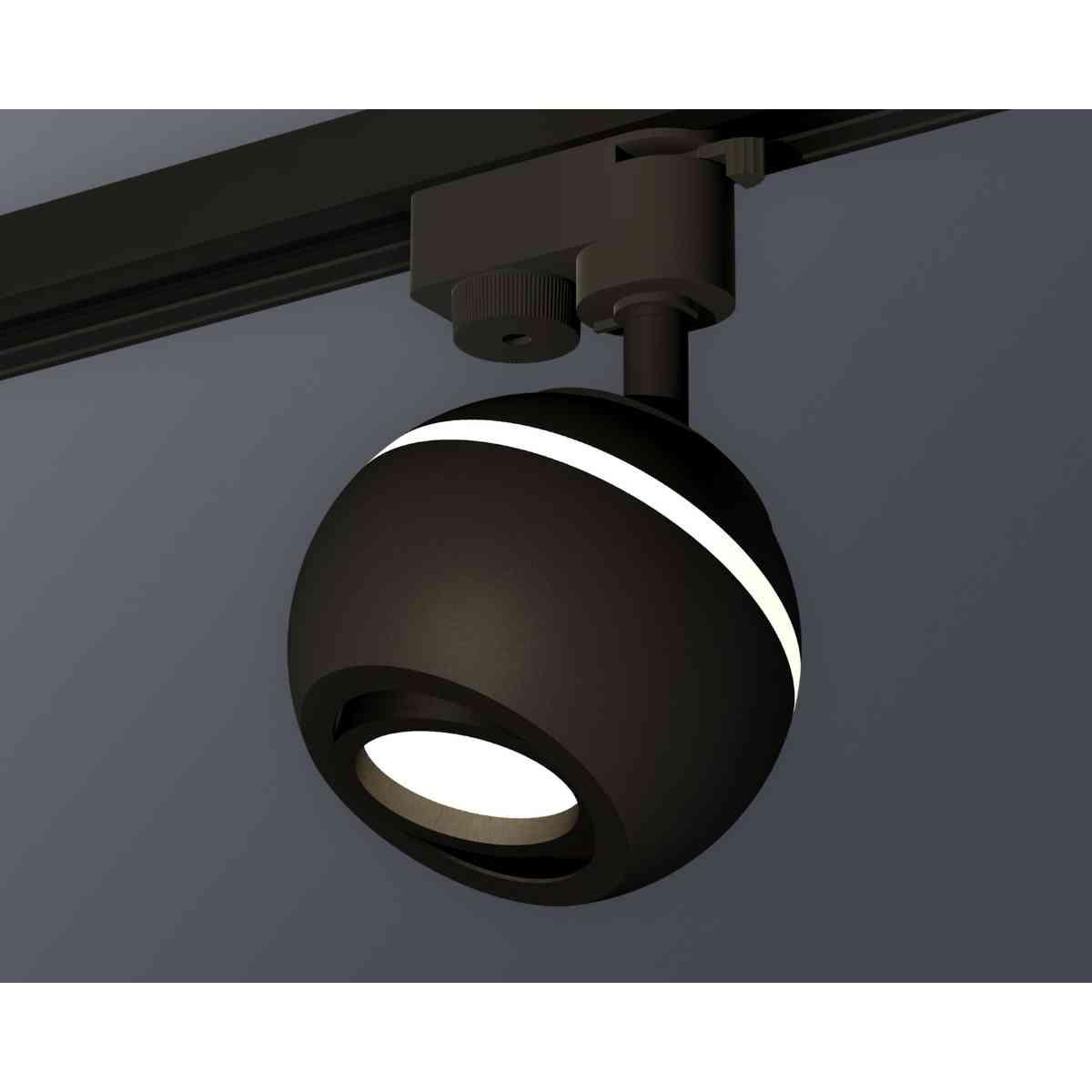 фото комплект трекового светильника ambrella light xt1102021 sbk/pbk черный песок/черный полированный (a2521, c1102, n7002) | 220svet.ru