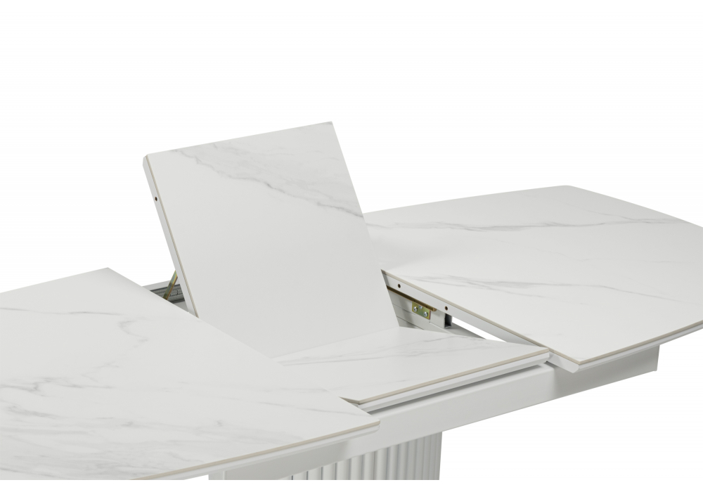 фото керамический стол раскладной woodville фестер 160(200)х90 snow white / белый 664930 | 220svet.ru