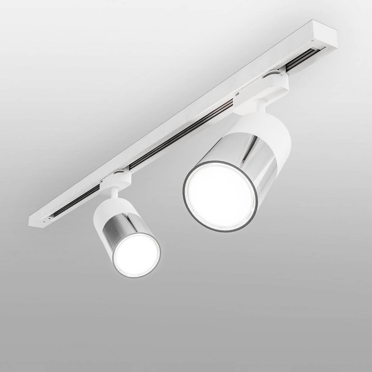 фото трековый светодиодный светильник elektrostandard белый матовый/хром 6w ltb27 a047018 | 220svet.ru