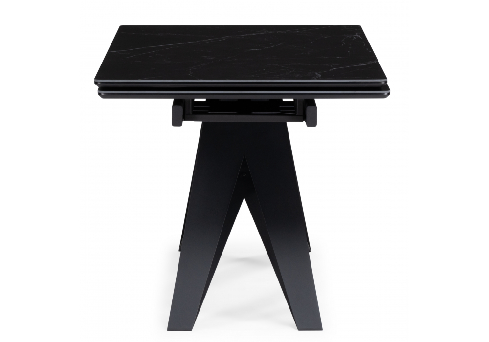 фото керамический стол 140(200)х80 раскладной woodville блэкберн черный мрамор shakespeare black / черный 625931 | 220svet.ru