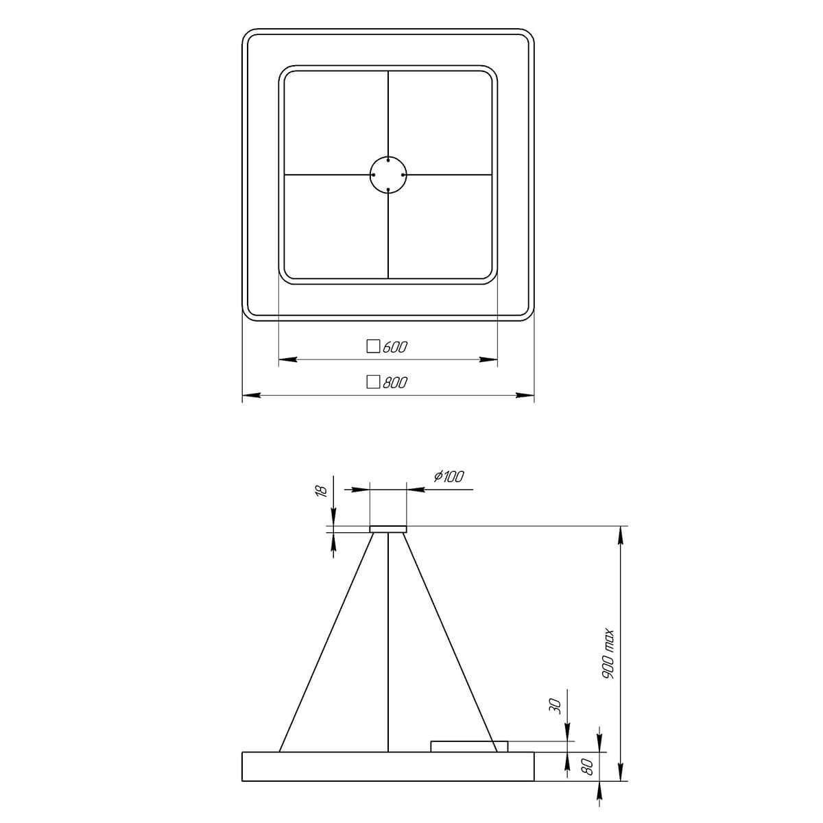 фото подвесной светодиодный cветильник эра quadro spo-162-w-40k-070 70вт 4000к белый б0050584 | 220svet.ru