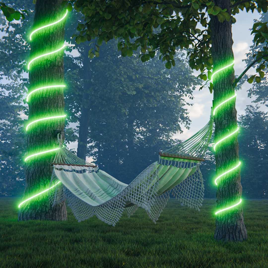 фото комплект светодиодного неона apeyron 220в, 6вт/м, зеленый, smd 2835, 144д/м, круглый,  d=14мм, 10м, ip65 (сетевой шнур, заглушка, крепеж - 10шт) 10-11 | 220svet.ru