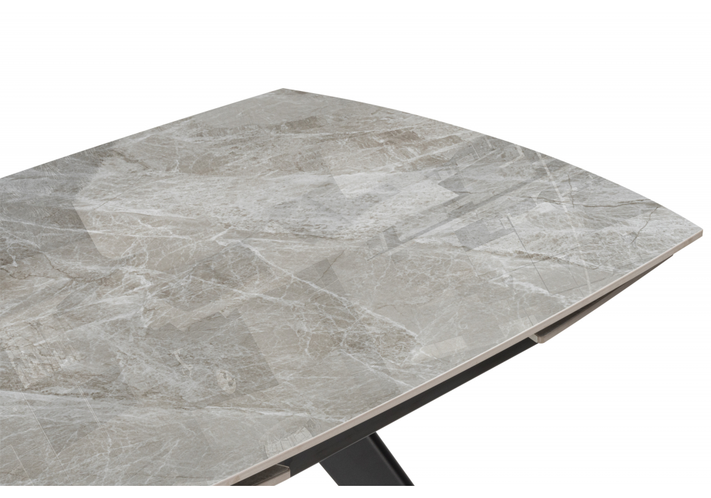 фото керамический стол раскладной woodville silvi 120(180)x80 серый / черный 15862 | 220svet.ru