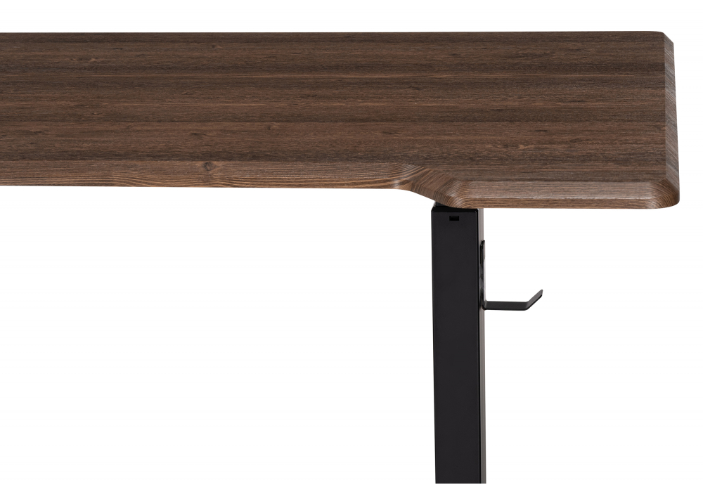 фото компьютерный стол с механизмом подъема 140х80х75 woodville маркос черный / кантри орех 578488 | 220svet.ru