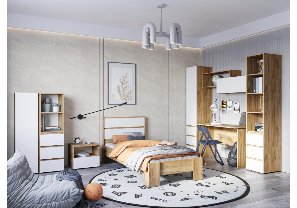 фото письменный стол woodville элла дуб крафт золото 547991 | 220svet.ru