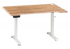 Миниатюра фото компьютерный стол с механизмом подъема 140х80х75 woodville маркос белый / вотан дуб 578486 | 220svet.ru