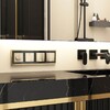 Миниатюра фото рамка werkel на 4 поста айвори черный/латунь w0042852 4690389193323 | 220svet.ru