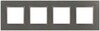 Миниатюра фото рамка для розеток и выключателей эра elegance 14-5014-16 classic, на 4 поста, титан б0065829 | 220svet.ru