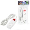 Миниатюра фото удлинитель uniel ultra 2гн х 3м б/з s-cu2-3b white ul-00009992 | 220svet.ru