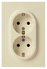 Миниатюра фото розетка эра galaxy 15-2104-02 с заземлением двойная 2x2p+e schuko 16а-250в ip20 слоновая кость б0070679 | 220svet.ru