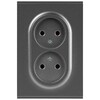 Миниатюра фото розетка эра arktik 16-2107-06 без заземления двойная 2x2p 16а-250в графит б0071686 | 220svet.ru