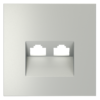 Миниатюра фото накладка для розетки компьютерной двойной rj45+rj45 кат.6 voltum s70 vls001405 (сталь) | 220svet.ru
